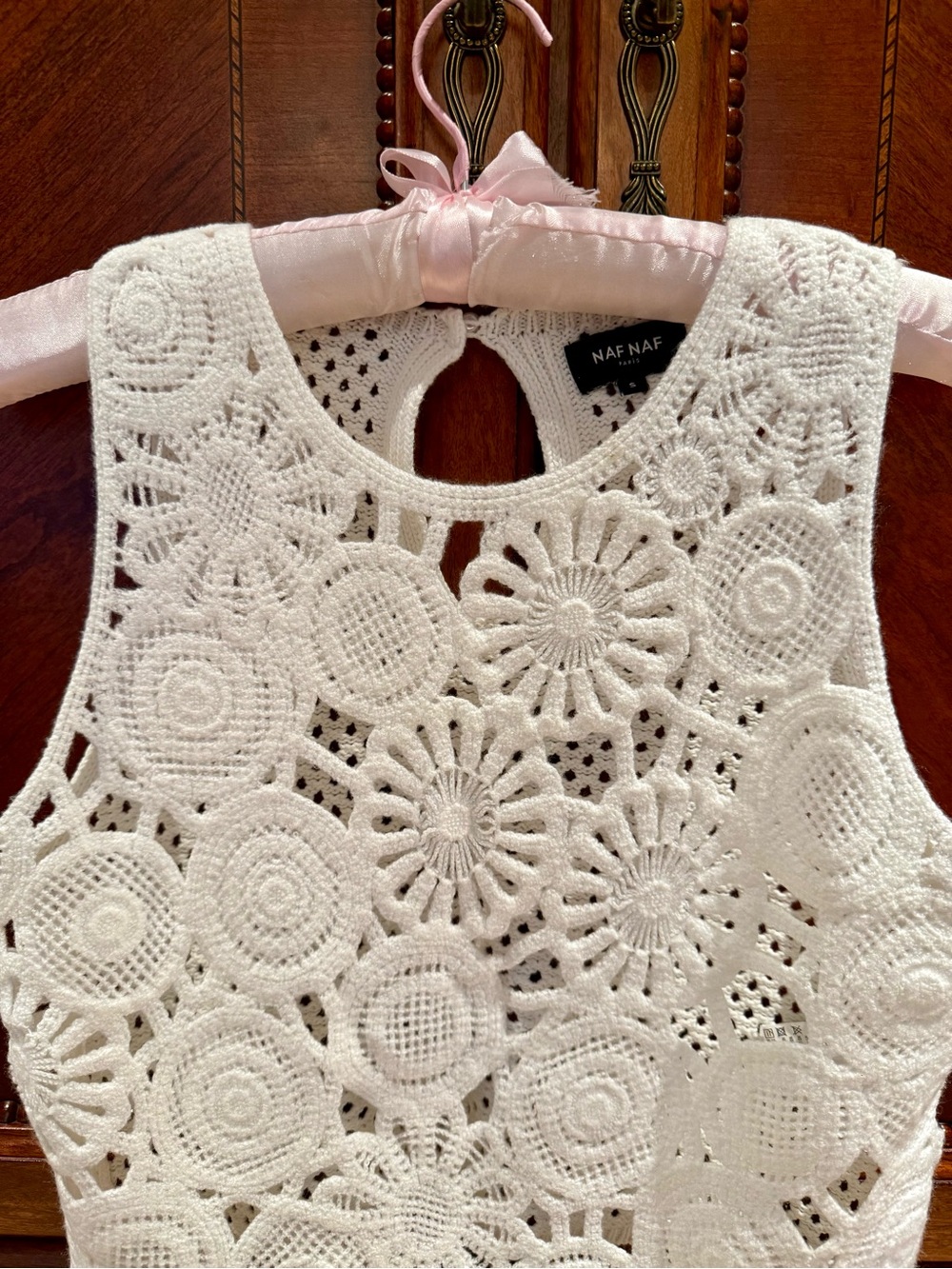 NWT! Naf Naf Floral Crochet Tank Top - Picture 5 of 9